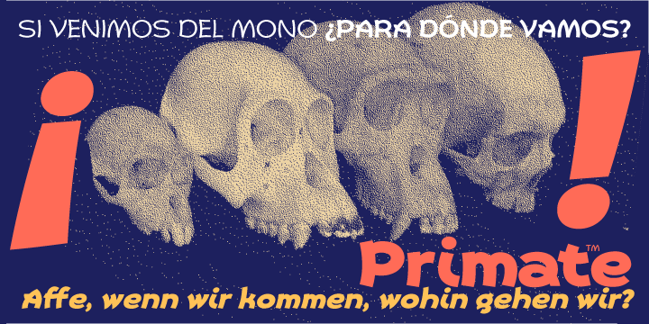 Ejemplo de fuente Primate Bold Italic